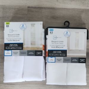 Mainstays White Marjorie Voile Rod Pocket Curtain Panels (2-Pack)